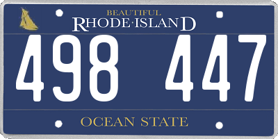 RI license plate 498447