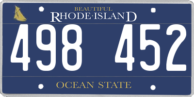 RI license plate 498452