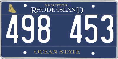 RI license plate 498453