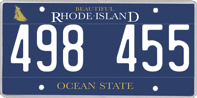 RI license plate 498455