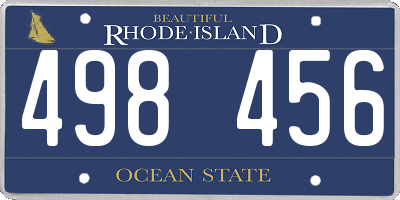 RI license plate 498456