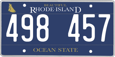 RI license plate 498457