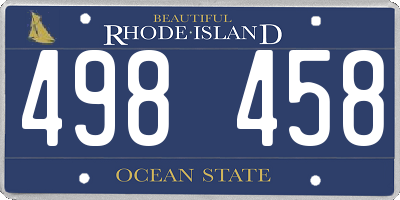 RI license plate 498458
