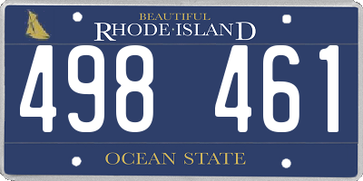 RI license plate 498461