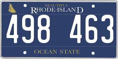 RI license plate 498463