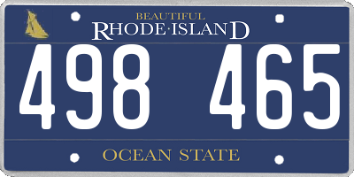 RI license plate 498465