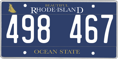 RI license plate 498467