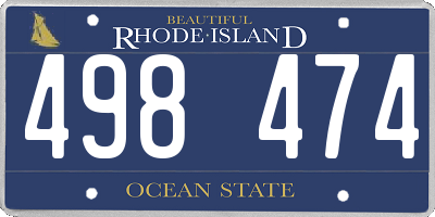 RI license plate 498474