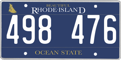 RI license plate 498476