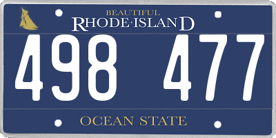 RI license plate 498477