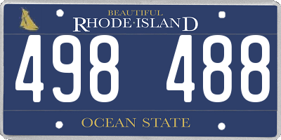 RI license plate 498488
