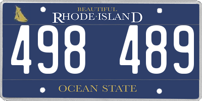 RI license plate 498489