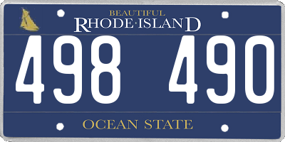 RI license plate 498490