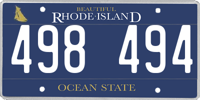 RI license plate 498494