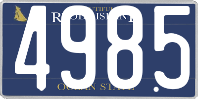 RI license plate 4985