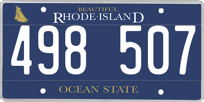 RI license plate 498507