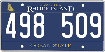 RI license plate 498509