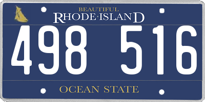 RI license plate 498516