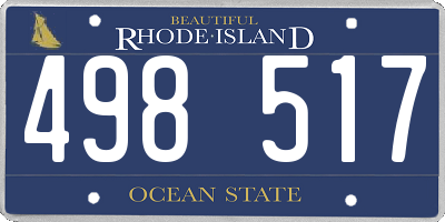 RI license plate 498517