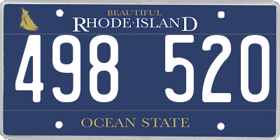 RI license plate 498520