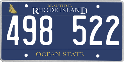 RI license plate 498522