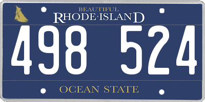 RI license plate 498524