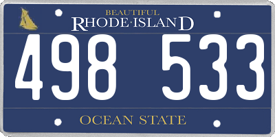 RI license plate 498533