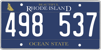 RI license plate 498537