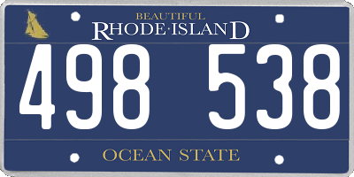RI license plate 498538