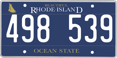 RI license plate 498539