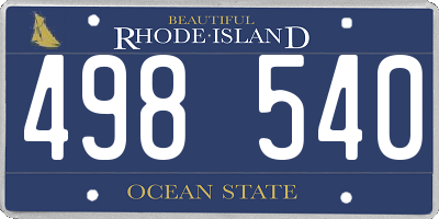 RI license plate 498540