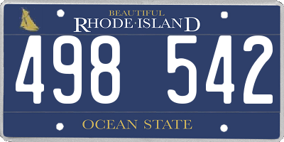 RI license plate 498542