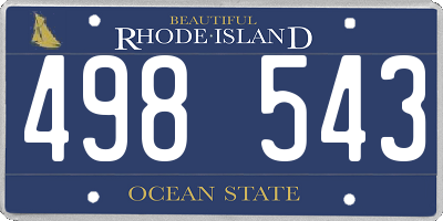 RI license plate 498543