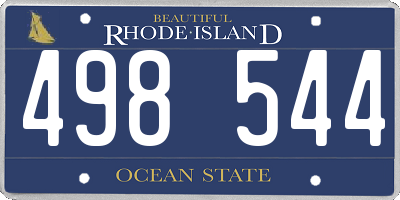 RI license plate 498544