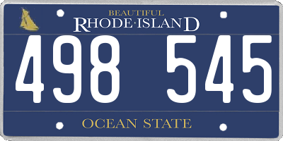 RI license plate 498545