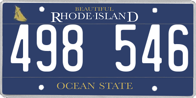 RI license plate 498546