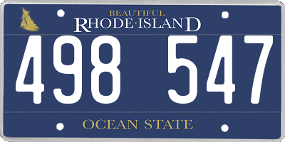 RI license plate 498547