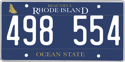 RI license plate 498554
