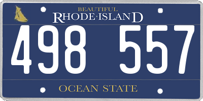 RI license plate 498557