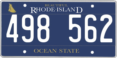 RI license plate 498562