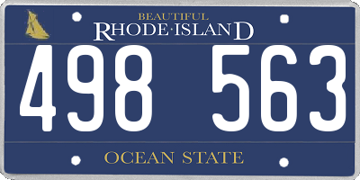 RI license plate 498563