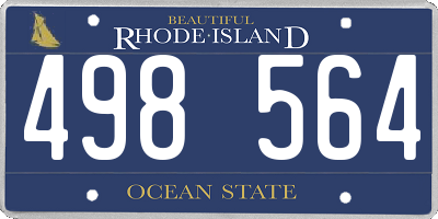 RI license plate 498564