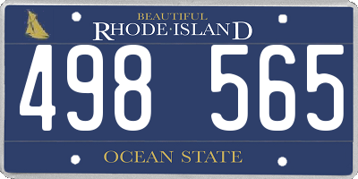 RI license plate 498565
