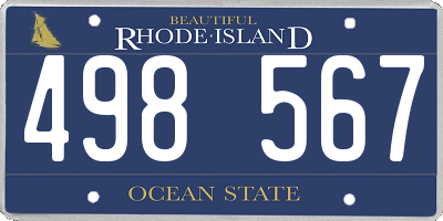 RI license plate 498567
