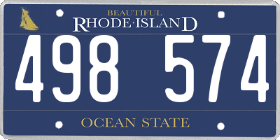 RI license plate 498574
