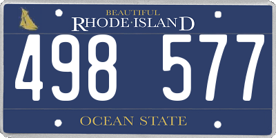 RI license plate 498577