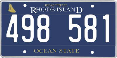 RI license plate 498581