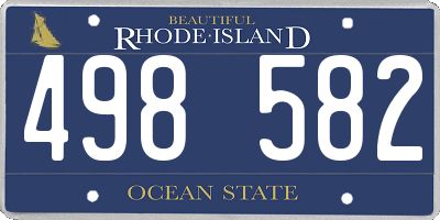 RI license plate 498582