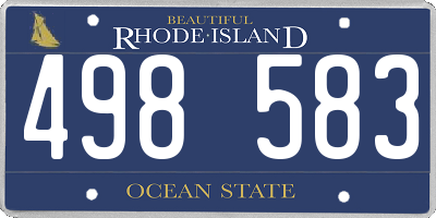 RI license plate 498583