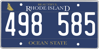 RI license plate 498585